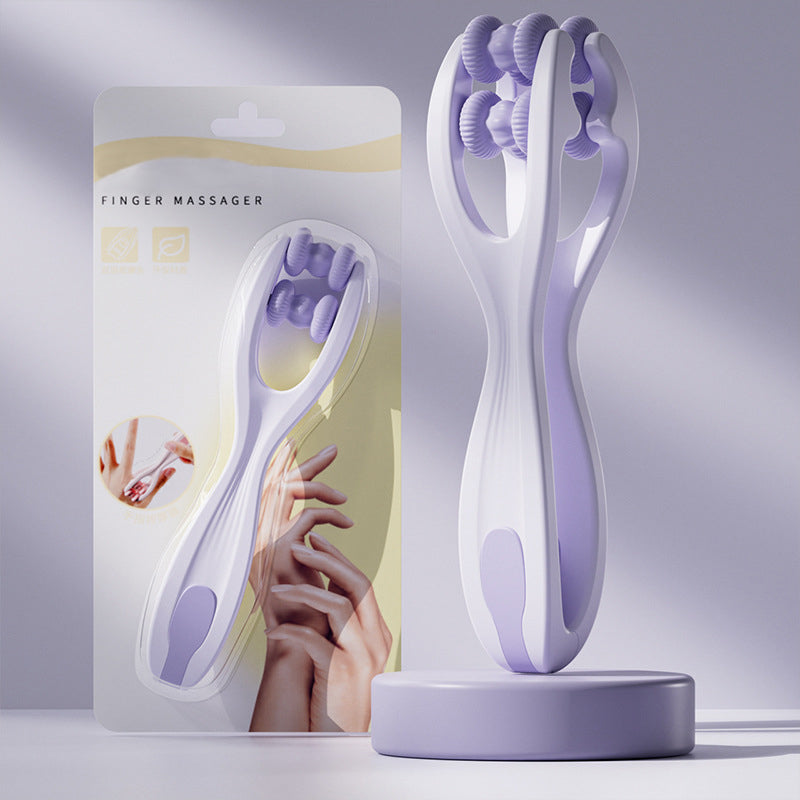 Finger Massager Dual-Row Roller Design Easy Use Relieve Finger Fatigue Promote Blood Circulation Portable Roller Finger Massager