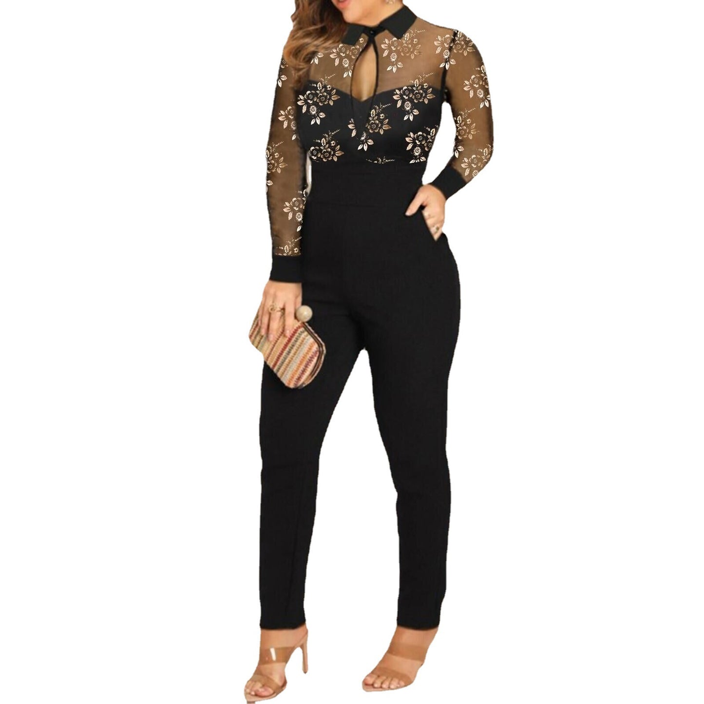 Women's New Hot Sale Lace Bronzing Jumpsuit