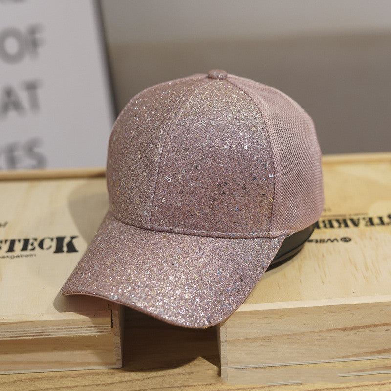 Women's Mesh Breathable Shade Mesh Sequin Hat