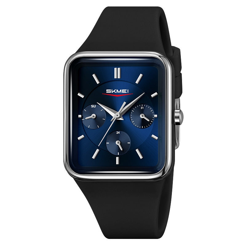 Multi Functional Square Silicone Waterproof Watch For Girls