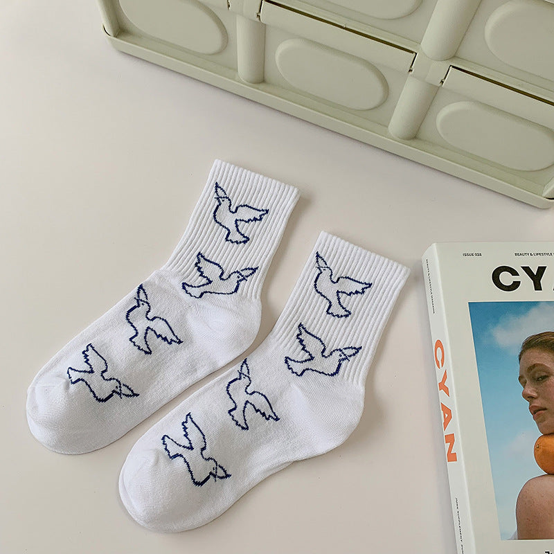 Men's And Women's Fashionable Cotton Outer Mid-calf Socks