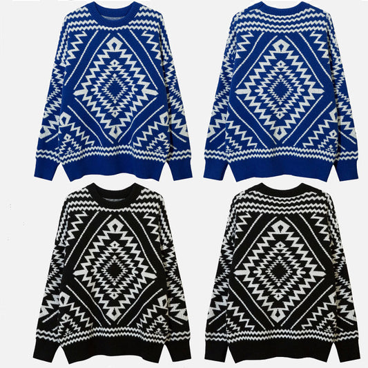 Street Tide Originalt Design Geometrisk Totem Sweater Til Mænd