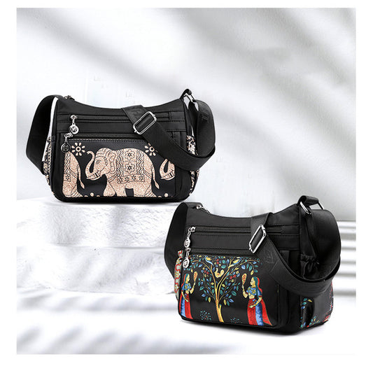 Casual Bag Printed Nylon Fabric Ethnic