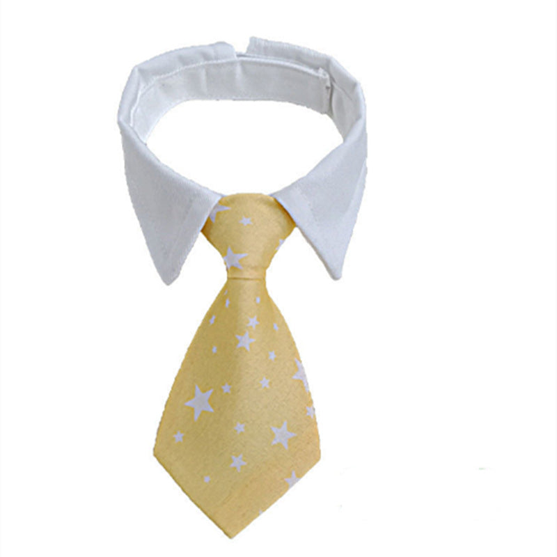 Pet Striped Tie Dog Teddy Bow Tie Scarf Blouse Collar