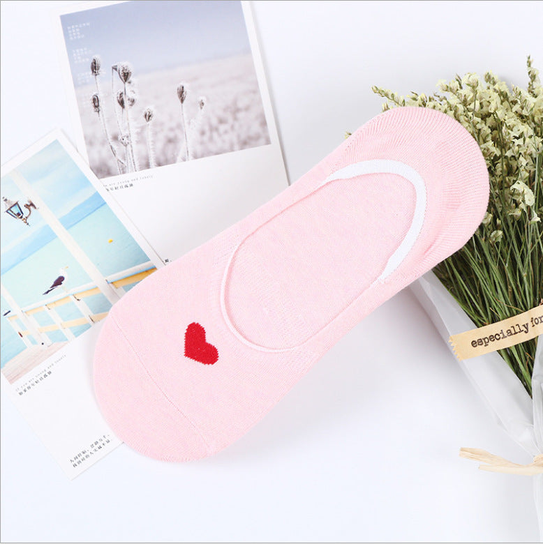 Fashion Women's Love Invisible Shallow Cotton Socks