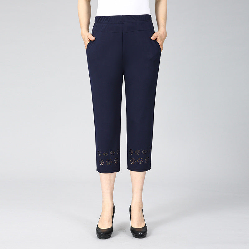 New Straight Hollow Embroidered Casual Pants
