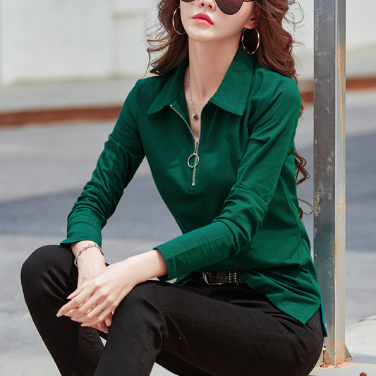 Womens Stylish Casual Slim-fit Lapel Top