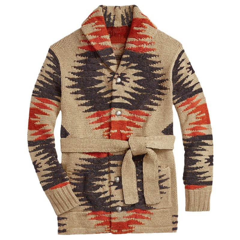 Men's Retro Heavy Industry Brocade Sweater