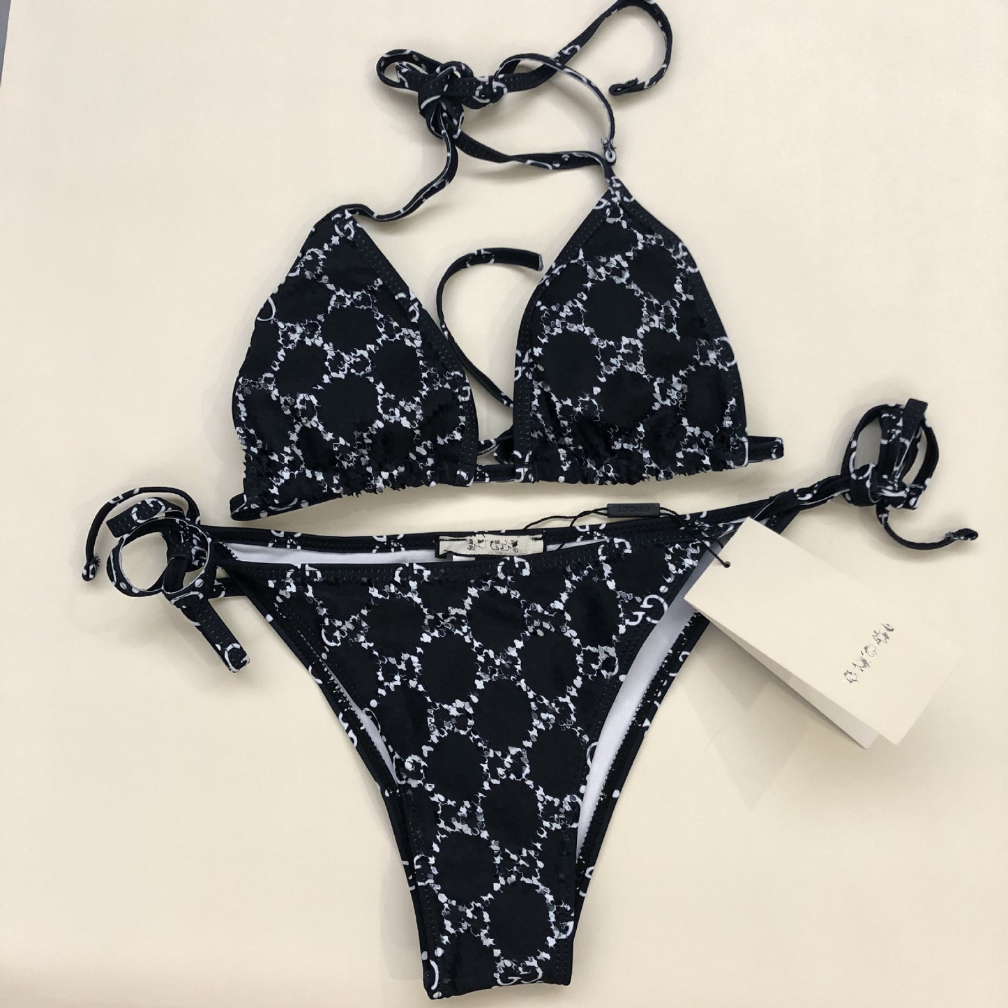 Lace-up Bikini One-piece Swimsuit With A Backless Design