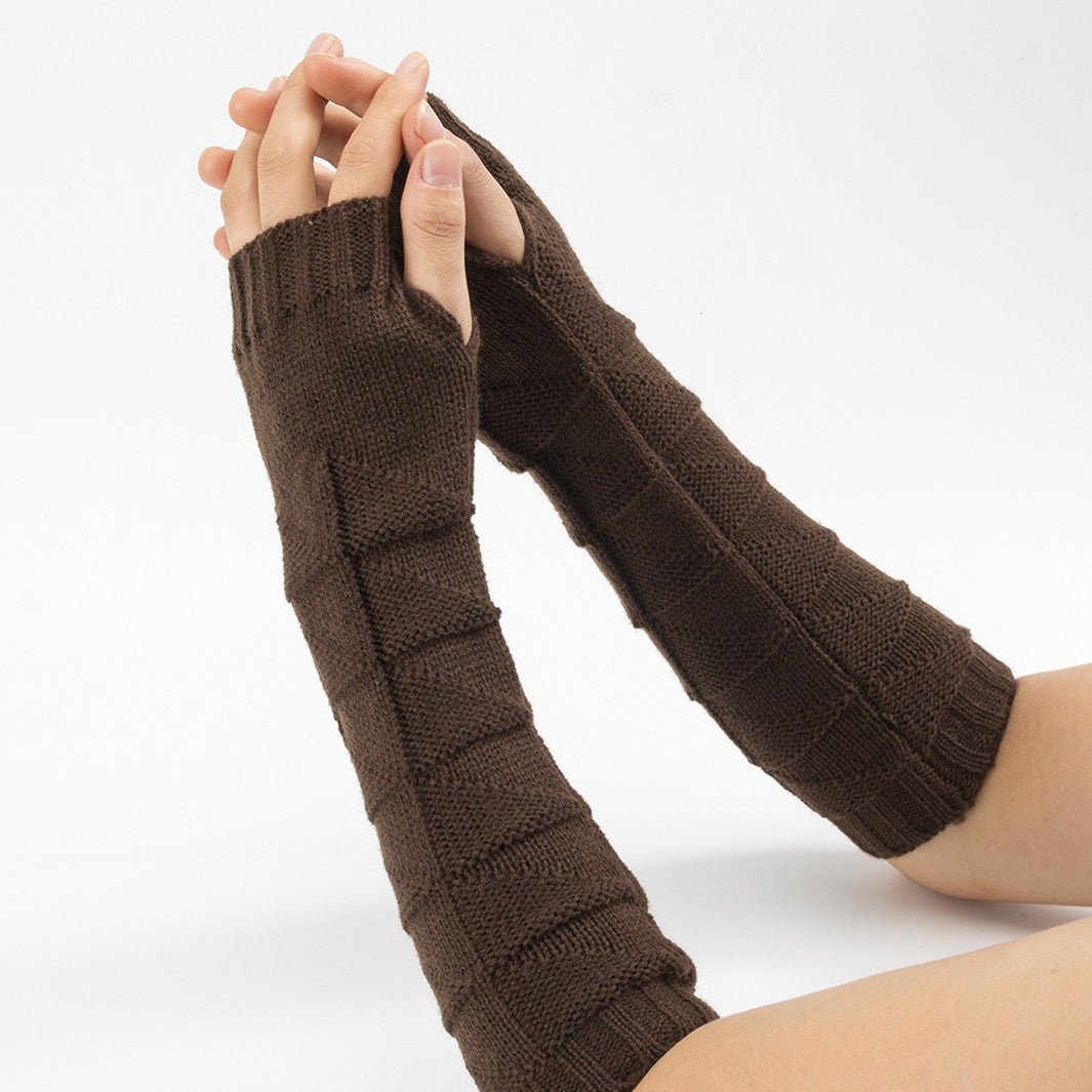 Autumn And Winter New Wool Half Finger Gloves