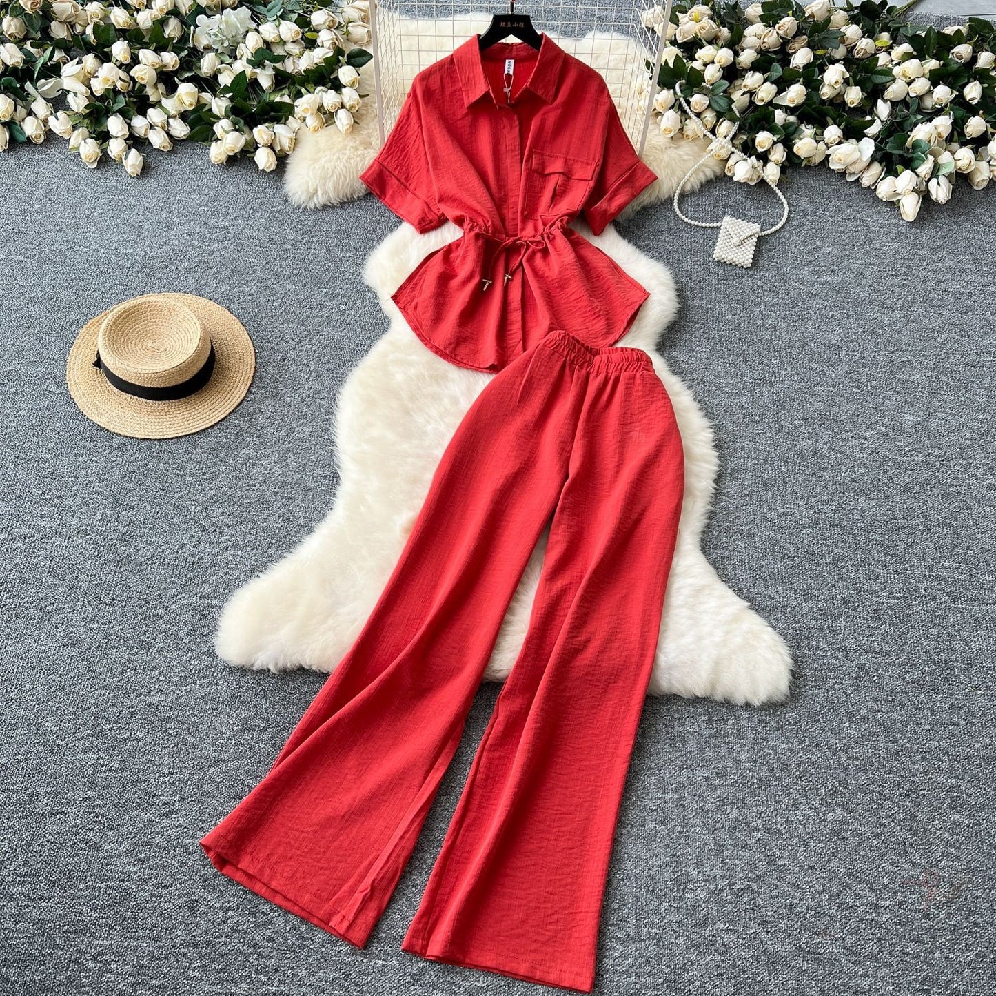 Designer Touch Featuring A Tie-front Waist-cinching Design