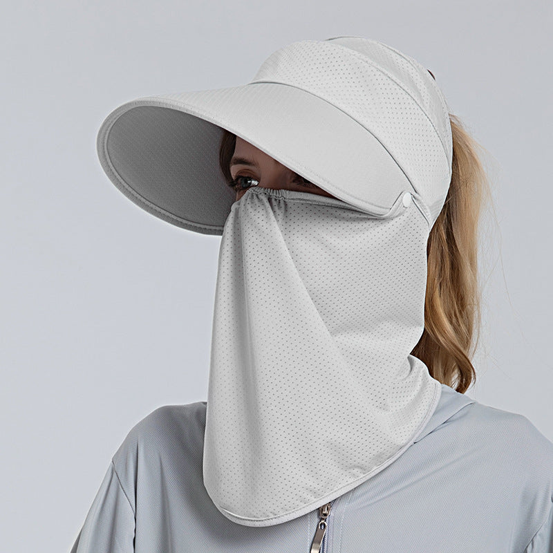 Women's New Style Ice-sensing Sunscreen Hat With Ponytail