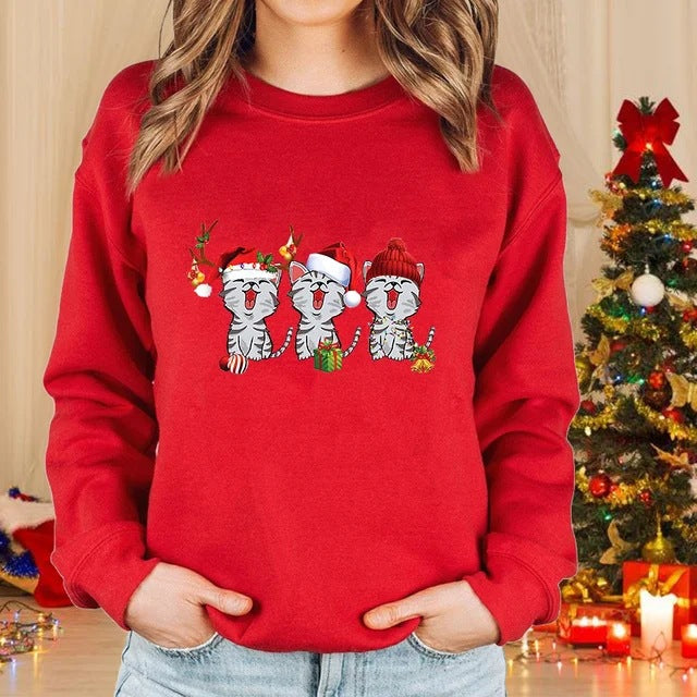 Dame Julesweater Rund Hals Langærmet