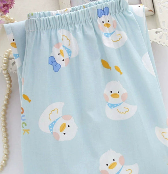 Pajama Pants Pure Cotton Cartoon Large Size Casual Simple Loose And Cute Home Pants Women
