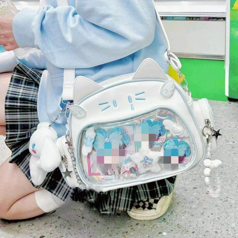 Student Commuter Cute Mechanical Cat Large Capacity College Messenger Bag
