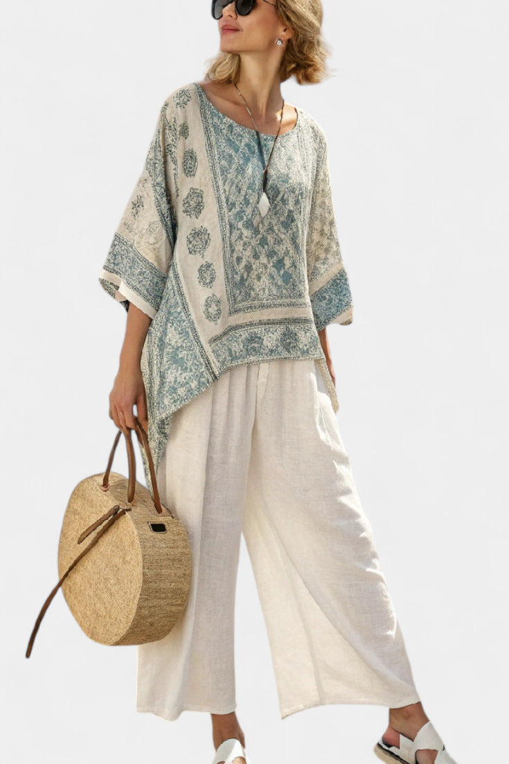 Loose Casual Womens Summer Cross-Border Fashion Beach Vacation Two-Piece Set