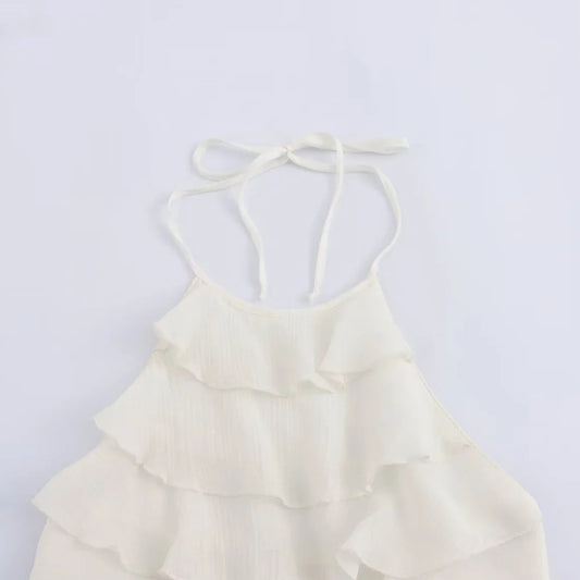 Design All-match Laminated Decoration Hanging Collar Top