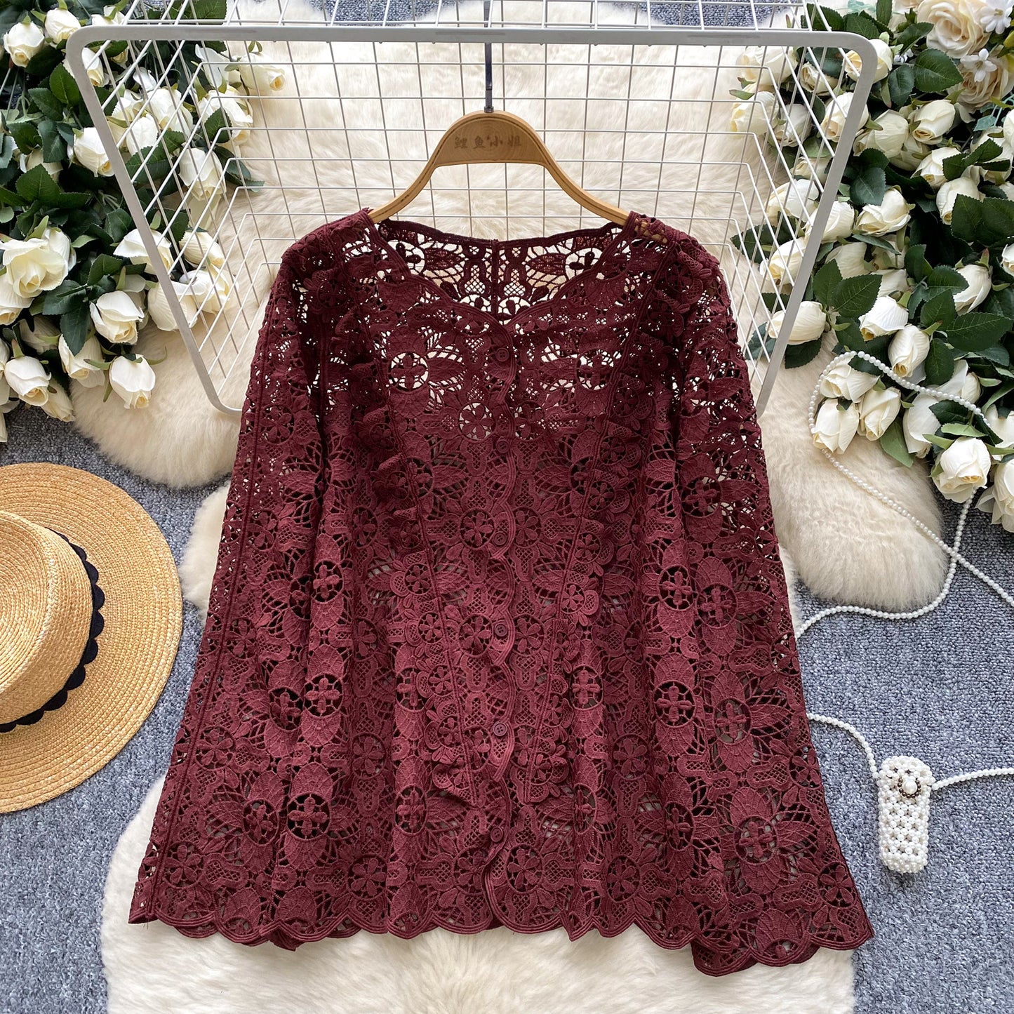 Women's Hollow Out Crochet Lace Top
