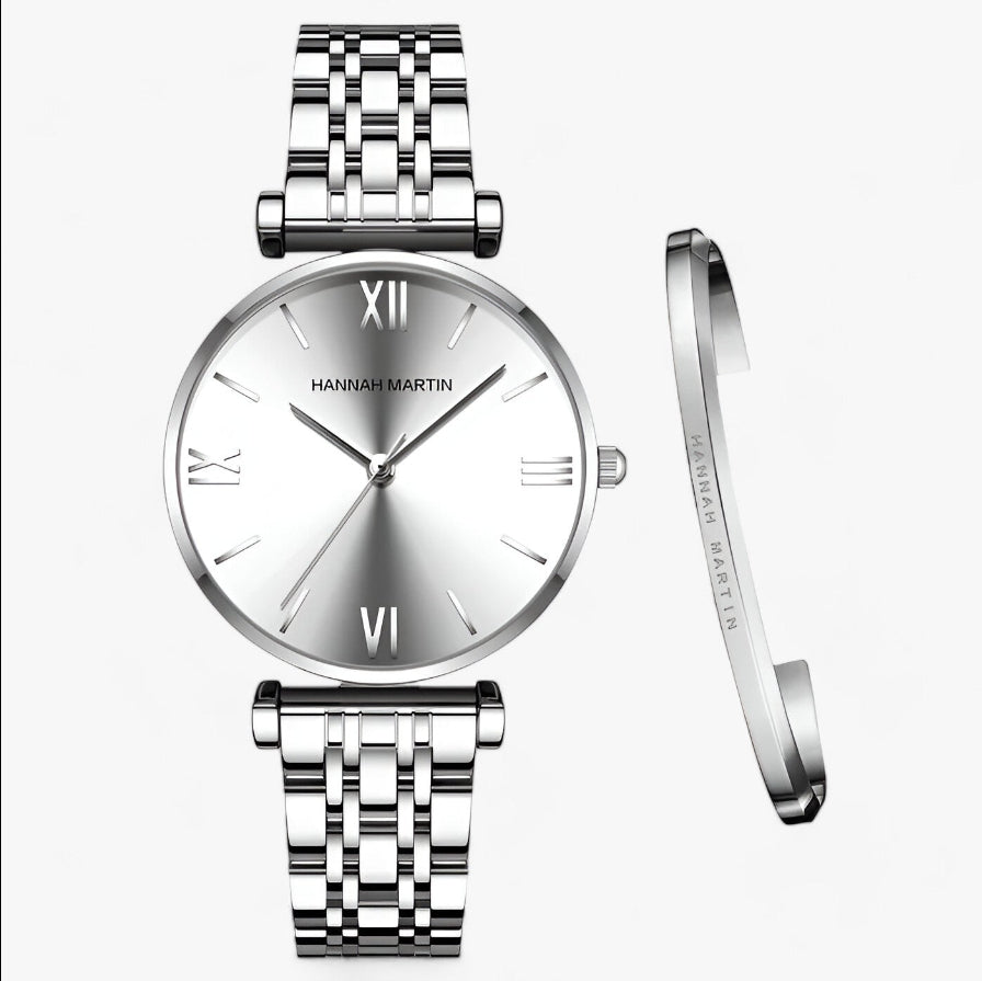 Women's Solid Stainless Steel Band Watch