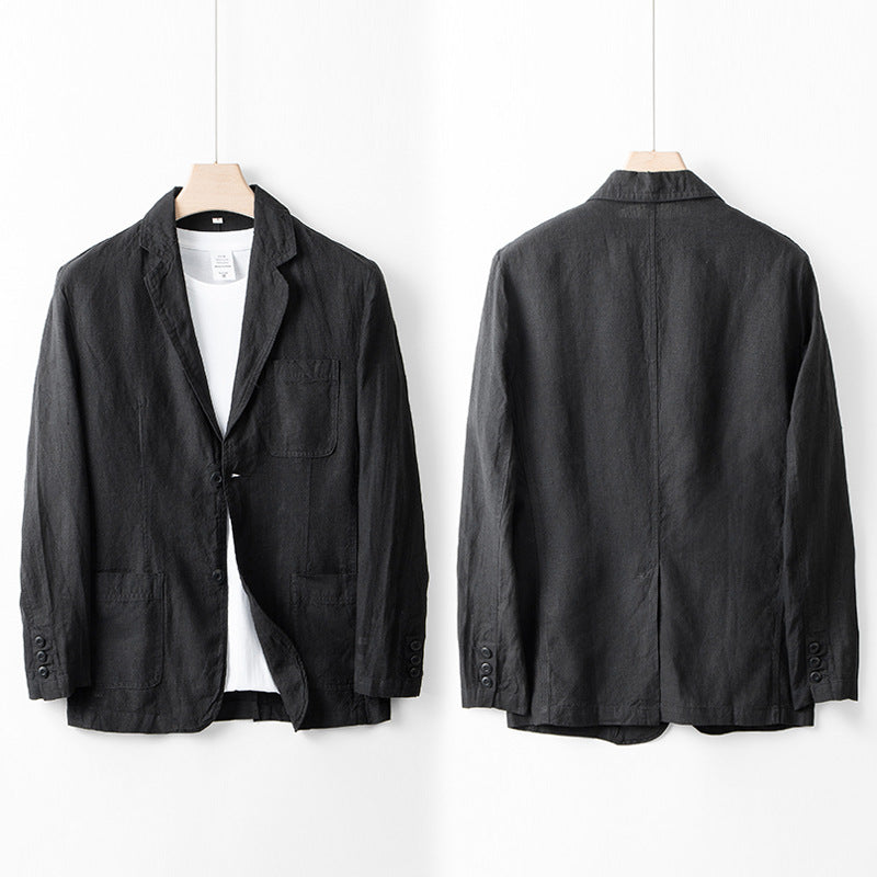 Men's Linen Suit Jacket Casual Small Suit Loose Casual Clothes