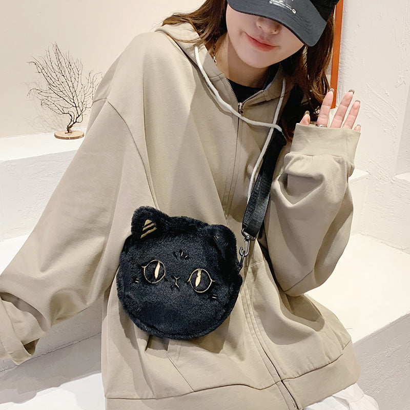 Personality Plush Kitten New Fashion Messenger Bag Women
