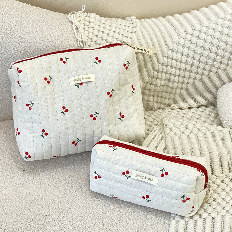 Embroidery Pattern Baby Diaper Bag Ins Cosmetic Storage Bag