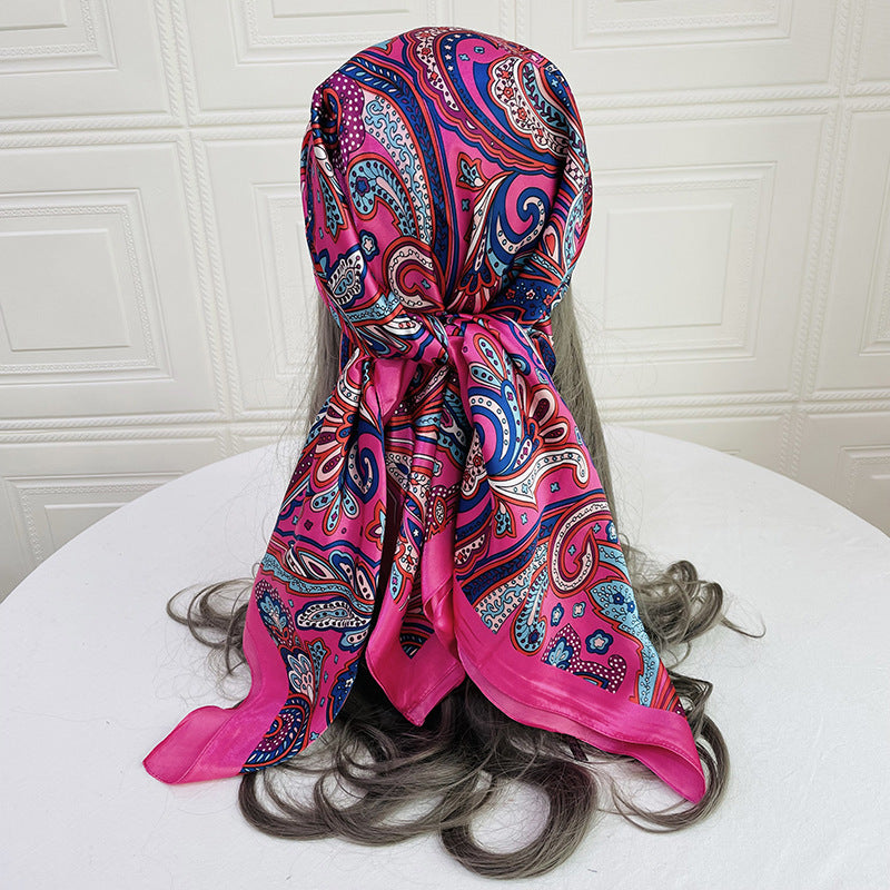 Silk-like Square Scarf Cashew Fern