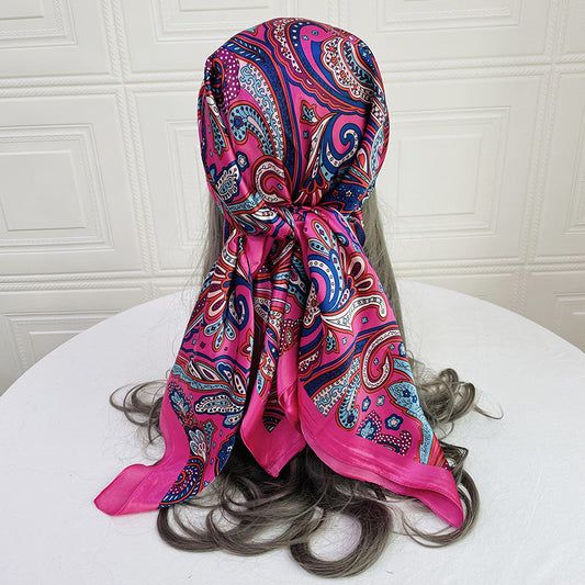 Silk-like Square Scarf Cashew Fern