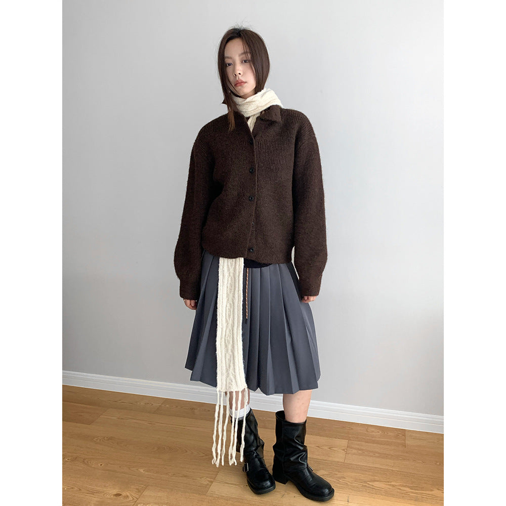Winter Maillard Soft And Cozy Turtleneck Knit Sweater Coat