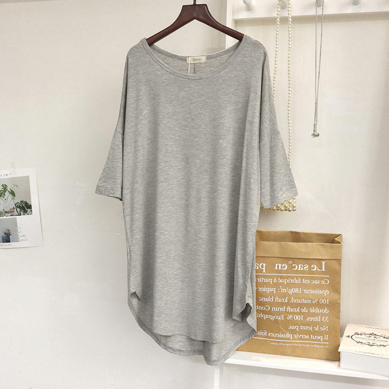 Women's Thin Irregular Layering Shirt Loose Mid-length Top