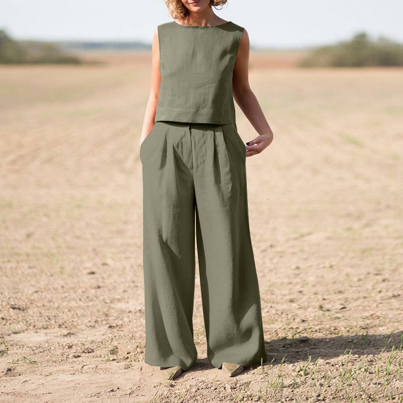 Women's Fashion Casual Cotton Linen Long Sleeve Suit