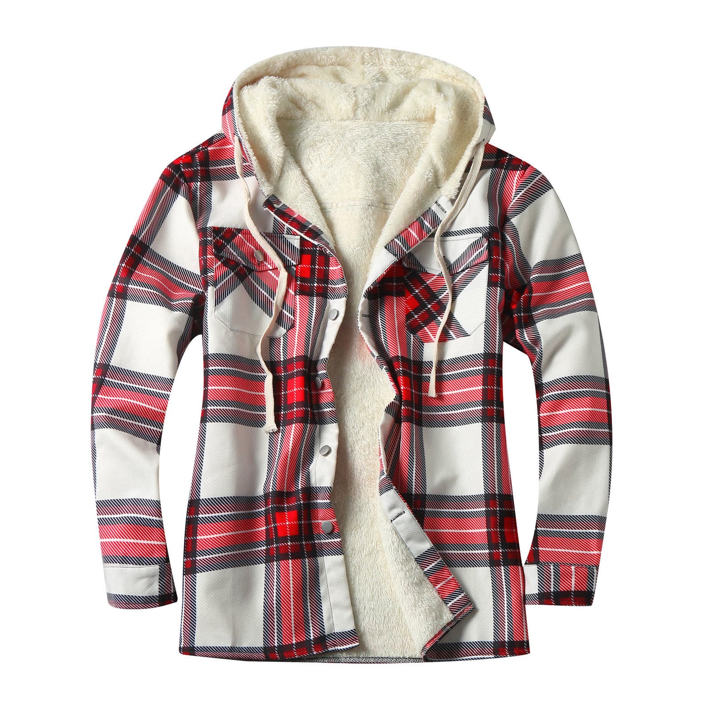 Men's Hooded Fleece-lined Shirt Coat