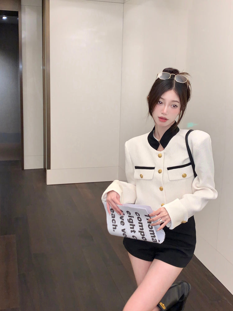 Short Stitched Knitted Jacket Equestrian Clothing