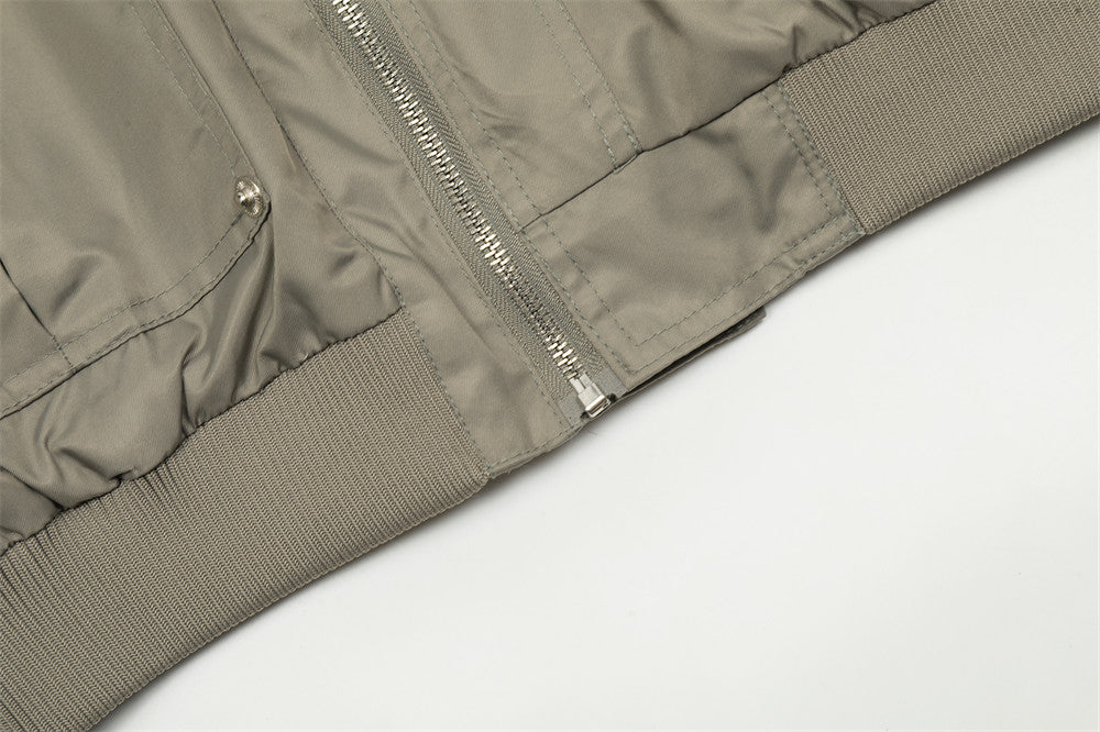 Loose Design Pocket Solid Color Polo Collar Coat