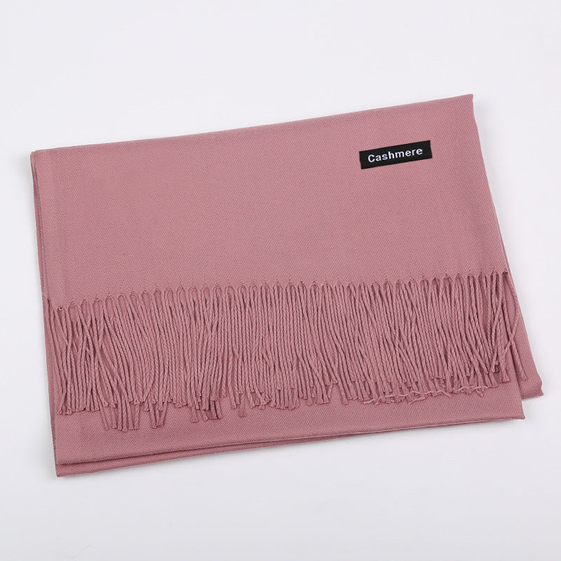Solid Color Artificial Cashmere Scarf Female 220g Warm Shawl