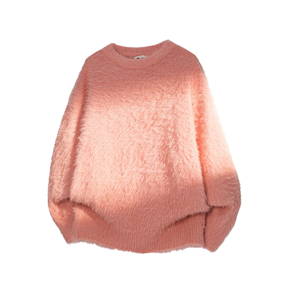 Fashionable Loose-fit Casual Solid-color Crewneck Sweater