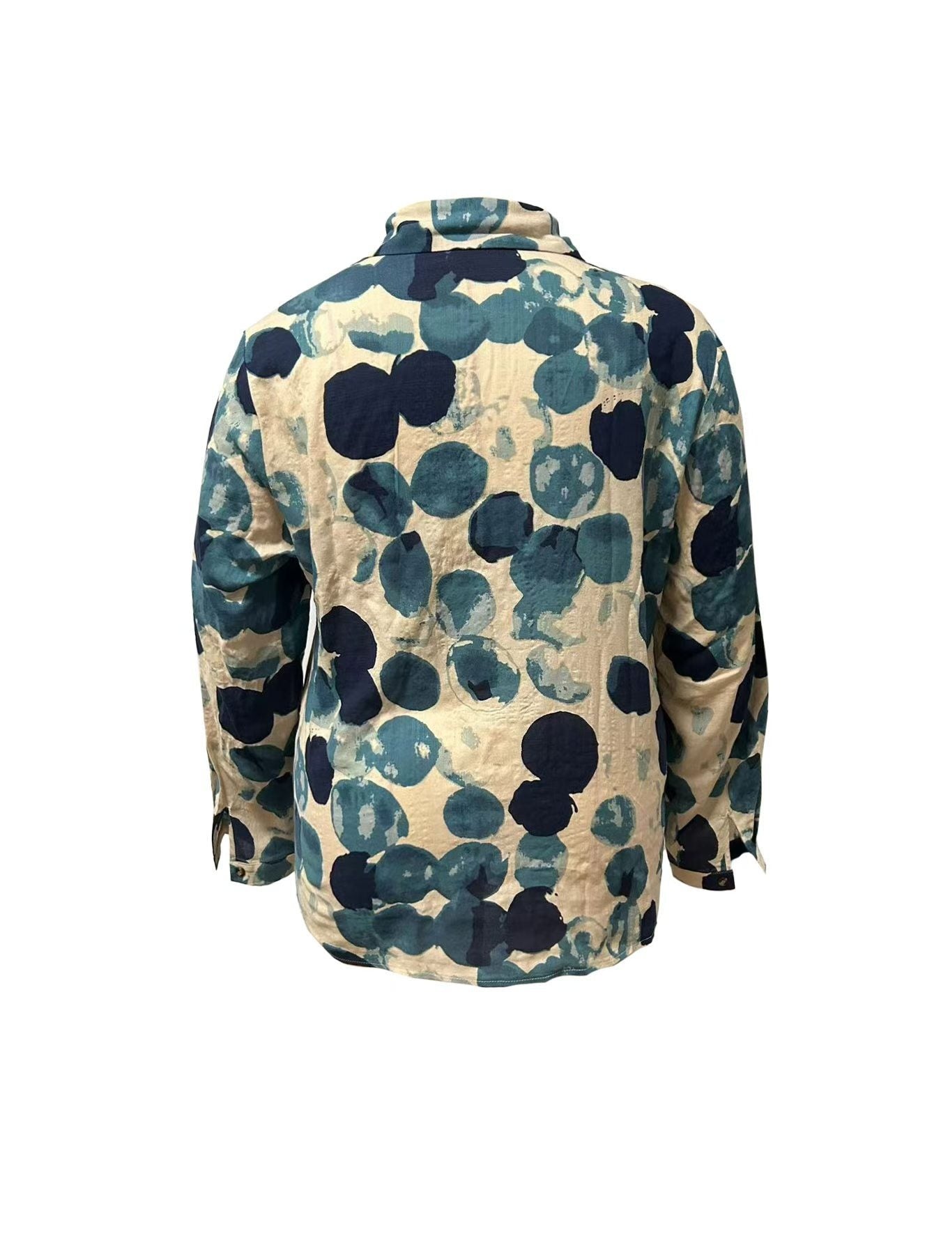 New Cotton And Linen Art Retro Color Lapel Shirt