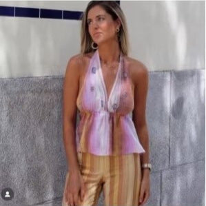 Women's Street Fashion Backless Print Tube Top