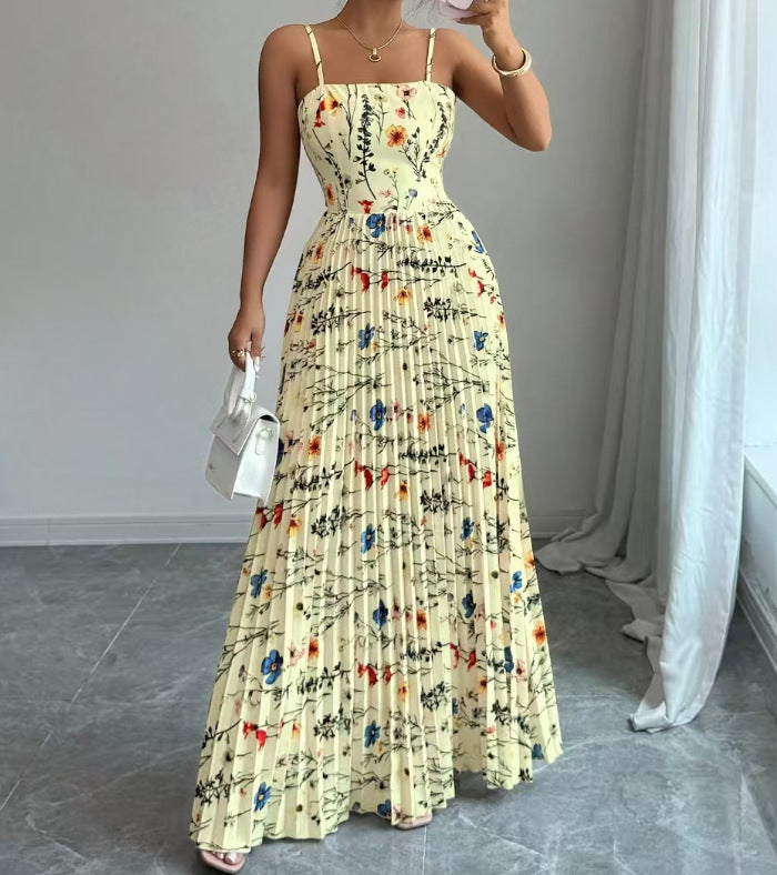 Elegant And Chic Printed Strap Dress For Women