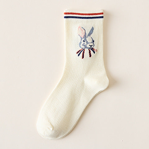 The New Cartoon Bear In The Tube Socks Women's Lace College Style