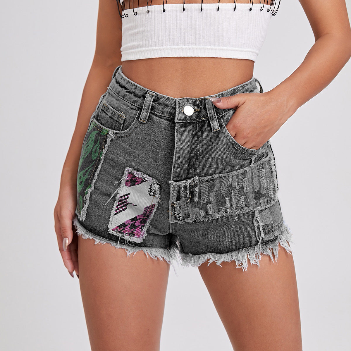 Mid-rise Denim Shorts For Women Casual And Versatile