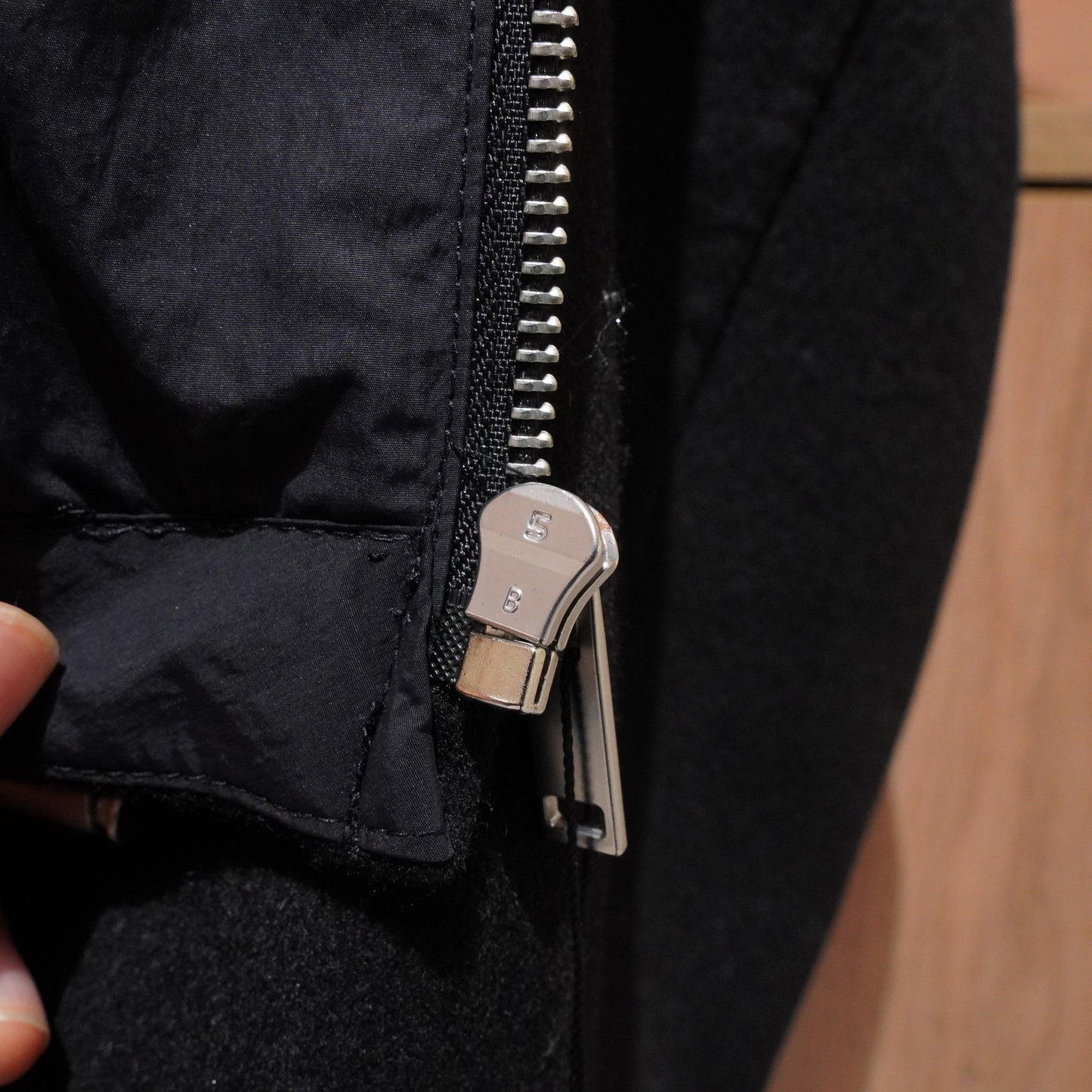 Patchwork Hooded Short Woolen Fashion Black Coat