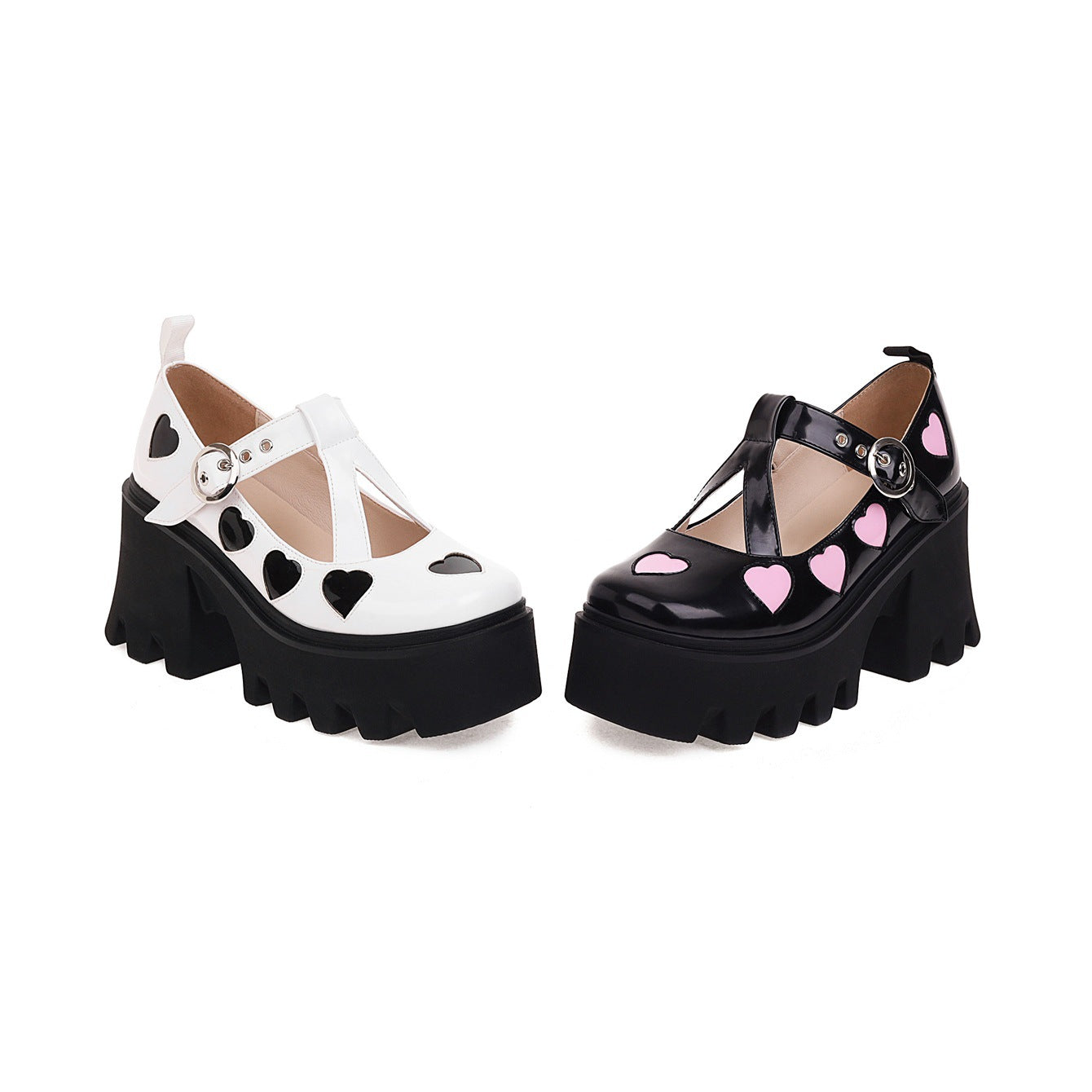 Women's Large Size Round Toe Platform Cross Strappy Shoes