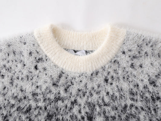 Gradient Warm And Loose Long Sleeve Round Neck Sweater