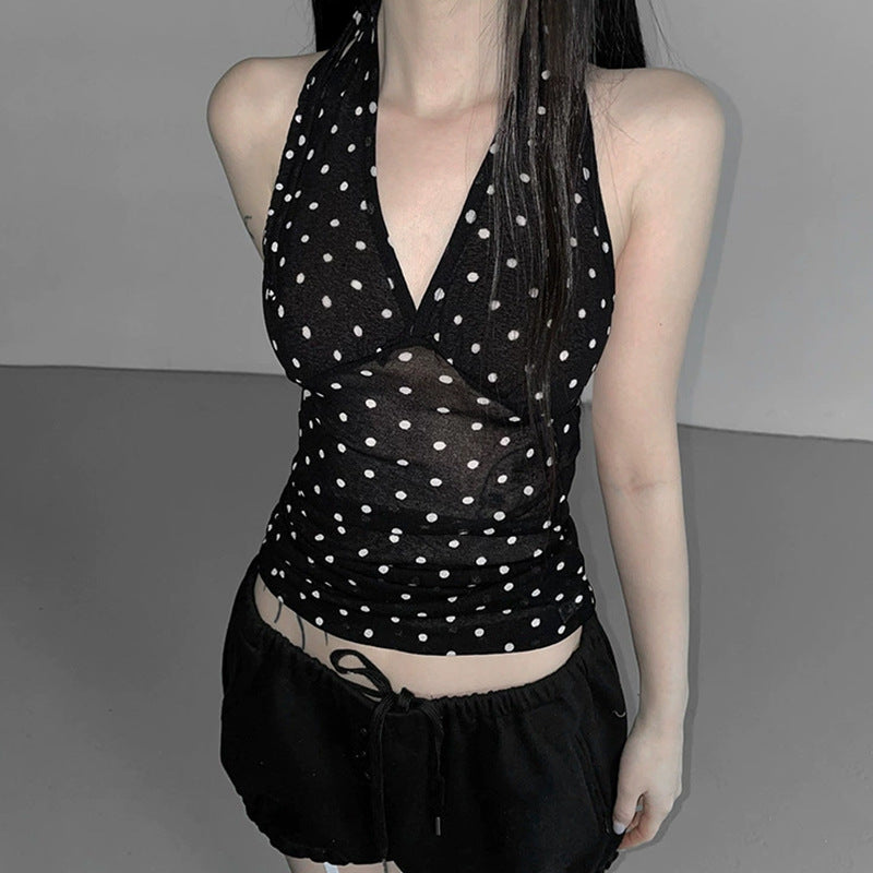 Women's Backless V-neck Halter Top
