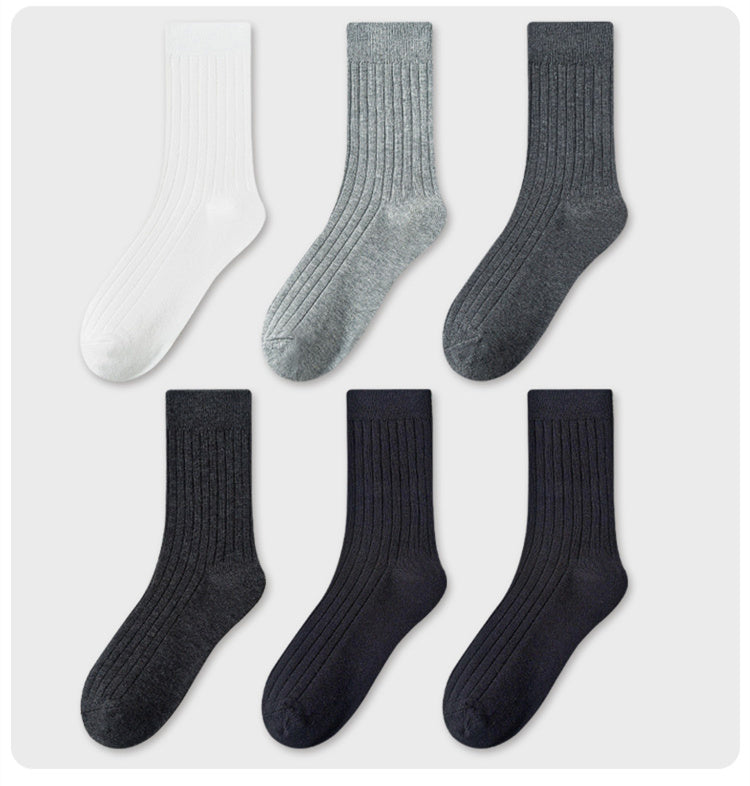 Men's Socks In Tube Pure Cotton Deodorant Solid Color