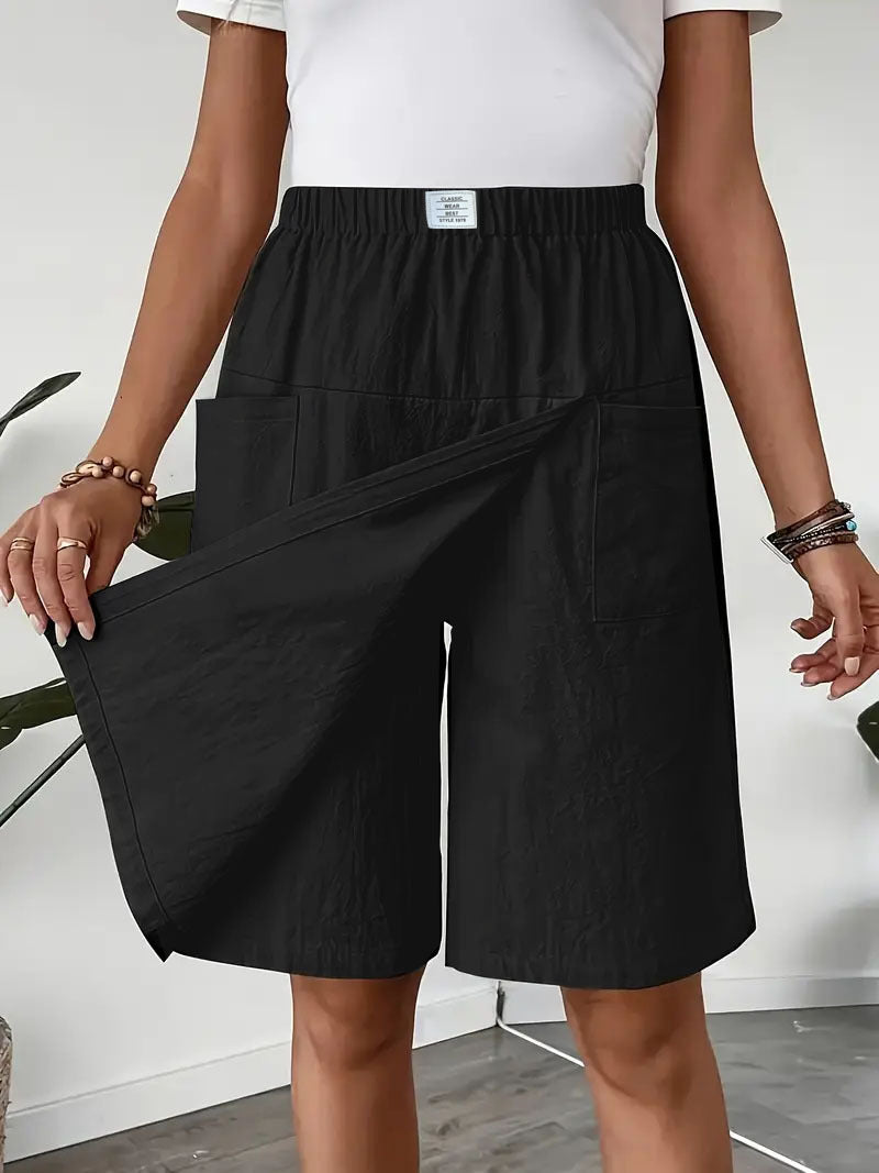 European And American Women's Clothing Pocket Casual Short Pantskirt
