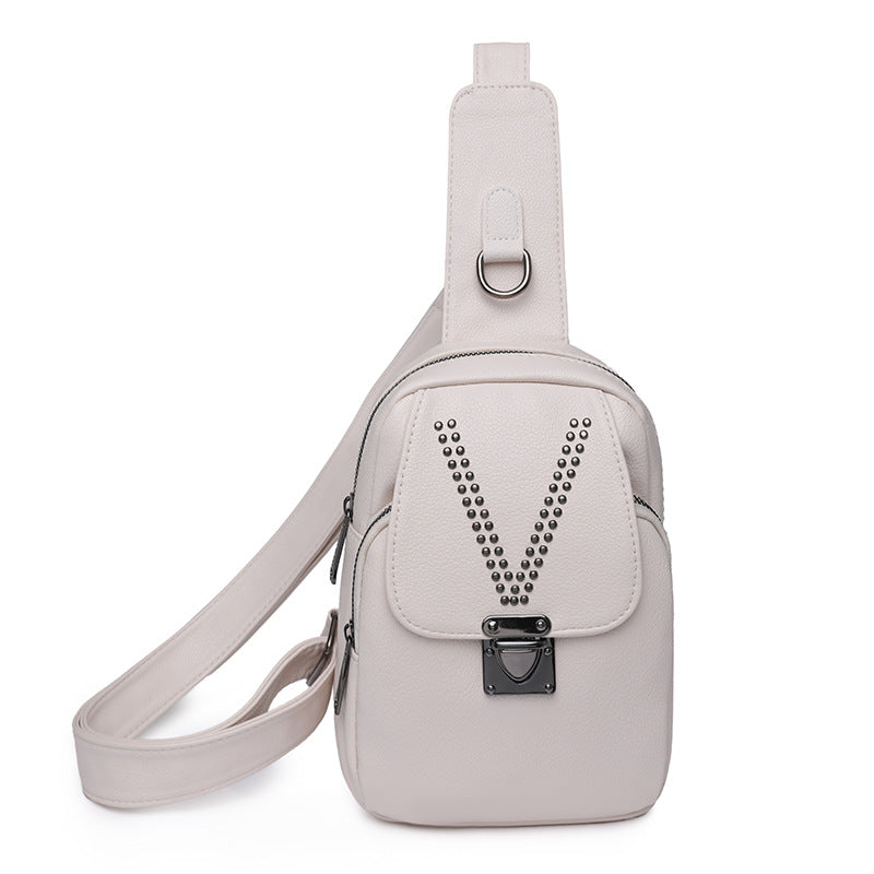 Women's Outdoor Sports PU Soft Face Chest Bag