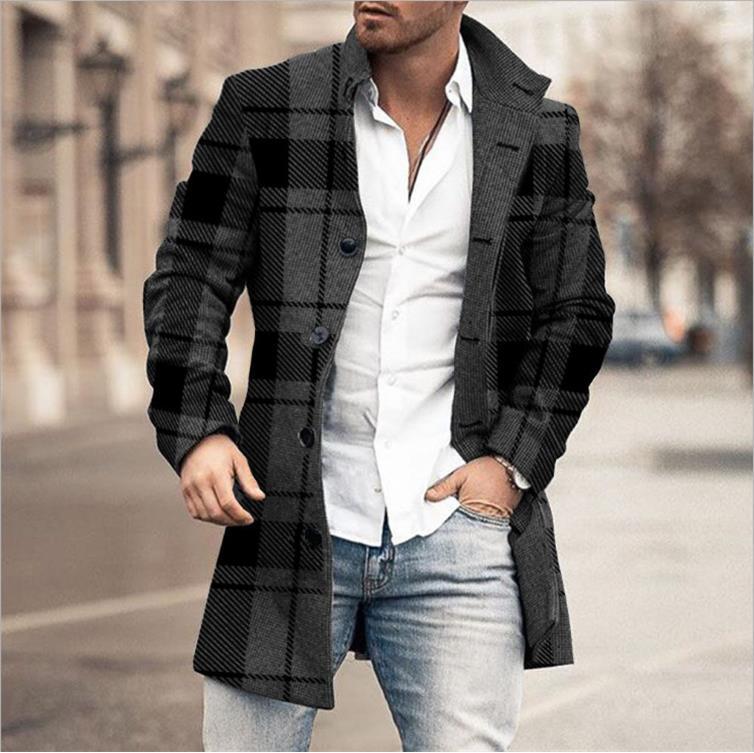 Various Colors Wool Men's Long Sleeve Trench Coat