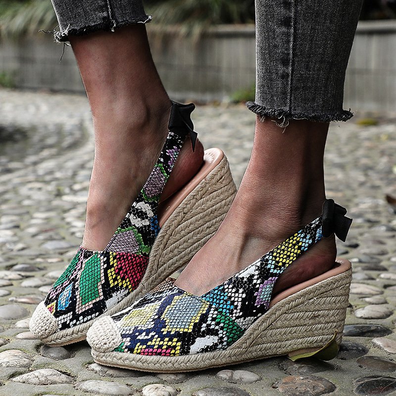 Summer New Style Wedge Bow High-Heeled Sandals